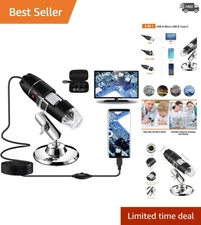 8 LED USB Digital Microscope - Capture & Record with 40X to 1000X Magnification
