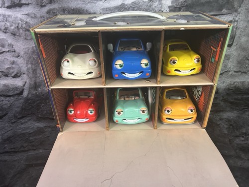 Vintage Chevron Cars Toy Car Carrying Case (6) Cars. Storefront Playset. Woody