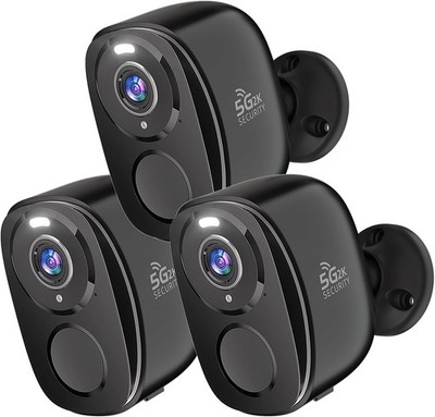 Rraycom 3Pack Security Cameras Wireless Outdoor, 5G/2.4GHz Battery Powered Ho...