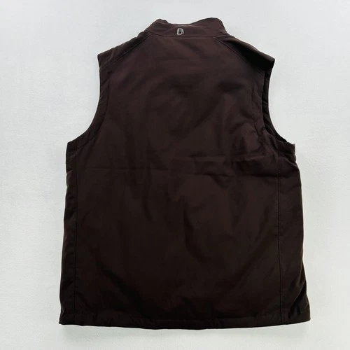 B. Draddy Vest Mens Large Brown Lawrence Goose Down Puffer Golf Full Zip NEW! image 7