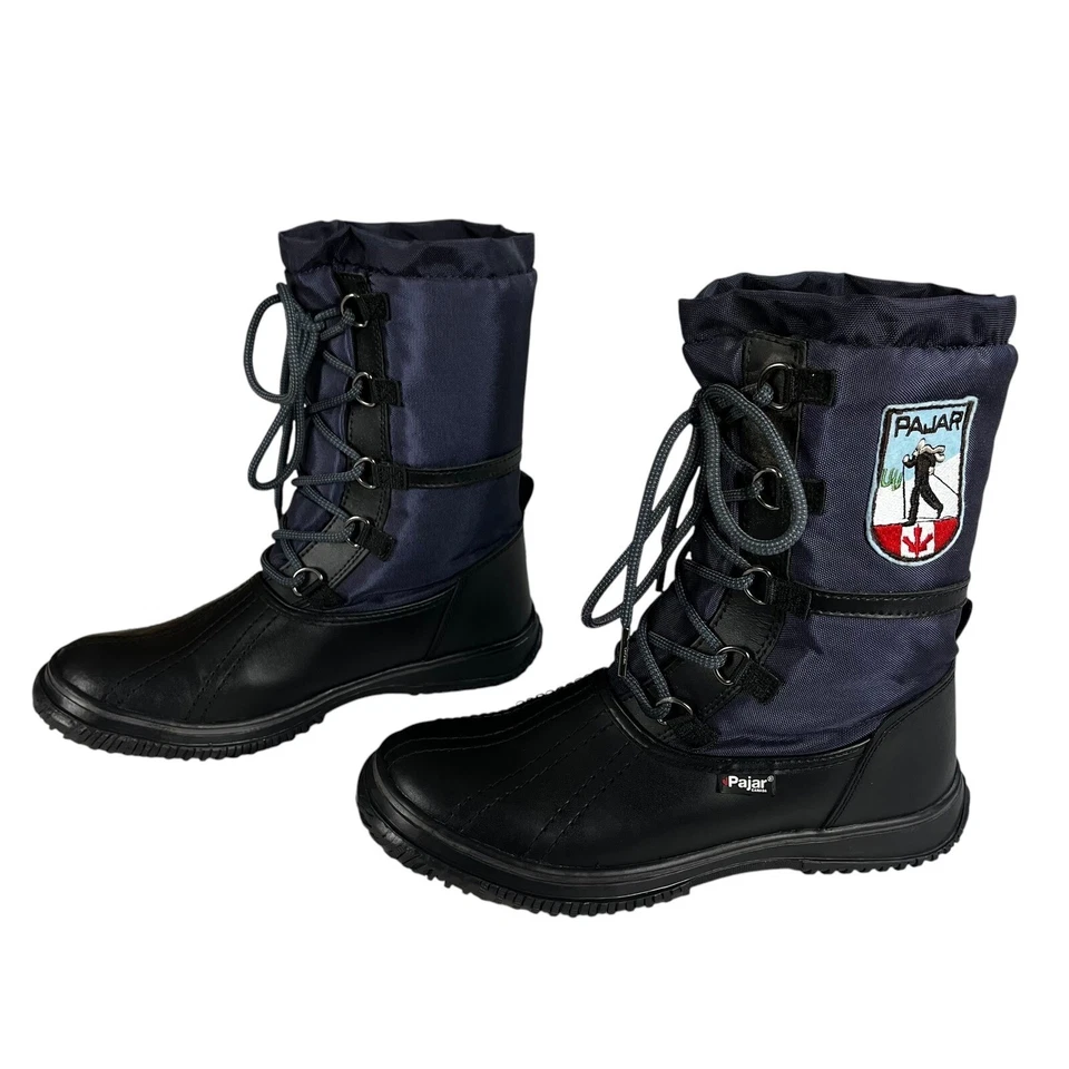 Botas de invierno Pajar Canadá para mujer 7-7,5 negras aisladas de piel sintética impermeables nieve Foto 4 de 4