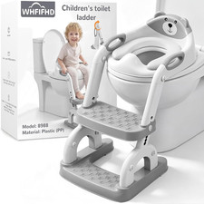 Potty Training Toilet with Step Stool: 8 Heights for Toddler 2-In-1