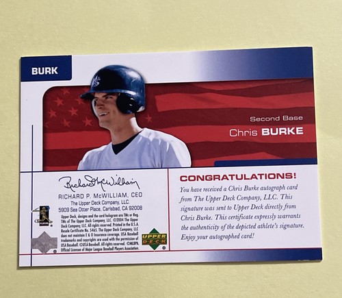 2004 USA Baseball 25-Year Anniversary Signatures Blue Ink /110 Chris Burke Auto - Picture 4 of 4