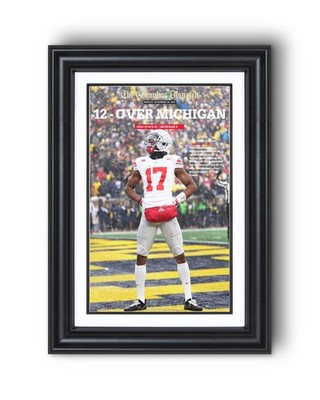 2025 Ohio State Buckeyes 12-0 Michigan Rivalry Win   Perfect Season Framed Newsp