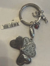 NWT  Retired BRIGHTON SILVER Good LUCKY CLOVER key Ring Faith Life Love New Tag
