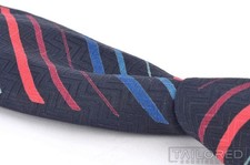 MILA SCHON Colorful Abstract Striped Silk Mens Luxury Tie - 3.125"
