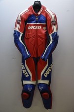 Tuta in Pelle da Moto Dainese Ducati Ben Bostrom SBK Rossa Blu Bianca TG. 52