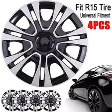 4x 15 Inch Wheel Covers Snap On Full Hub Caps Fit For R15 Tire Steel Rim