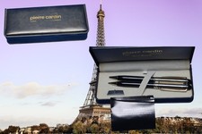 Pierre Cardin Black/Gold Ballpoint Pen and Mechanical Pencil Set Ink  maybe dry