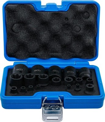 Kraft Stecknüsse Set 19-tlg E-Profil Plus 1/4'' - 3/8'' - 1/2'' SW EP4 - E32 Nüsse
