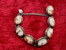BRACCIALE  VINTAGE CAMMEI ARGENTO 800 ANTICO