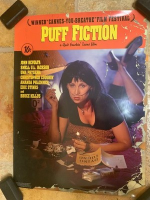 Pulp Fiction Parody Movie Poster ''Puff Fiction'' Extremely Rare  18'' x 24'' size