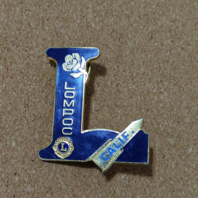 Lions Club International Lompoc California Lapel Pin Back Blue