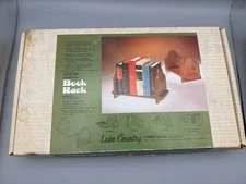 VTG NIB Lake Country Wooden Book Rack / Holder Heavyweight 80s Fiberesin