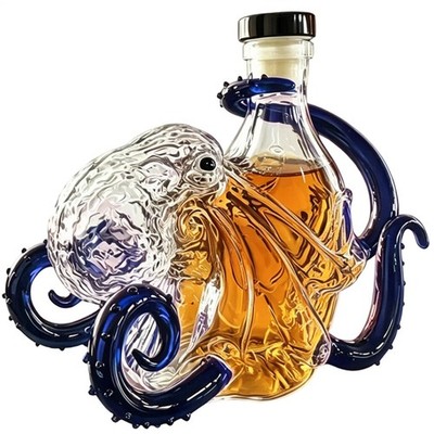 The Kraken Black Spiced Rum Octopus Whiskey Decanter 350ml Octopus Shaped Gothic