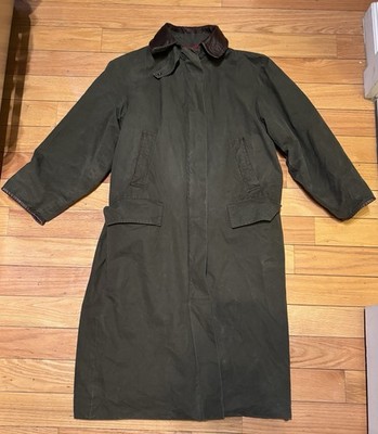 NORTON & SONS Savile Row London Trench Coat Jacket Hand Tailored Leather Trim M