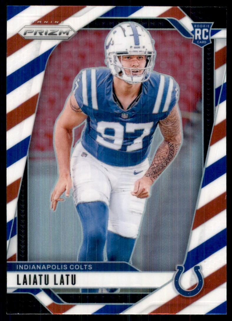 2024 Panini Prizm Red White Blue Laiatu Latu RC Indianapolis Colts #366