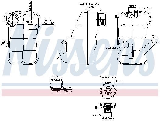 Vase d'expansion anti-fuite NISSENS 996350 pour remplacer votre réservoir fissuré