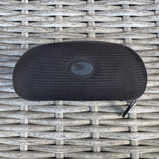 COSTA DEL MAR AUTHENTIC EYEGLASSES SUNGLASSES BLACK HARD ZIPPER CASE Gray Logo.