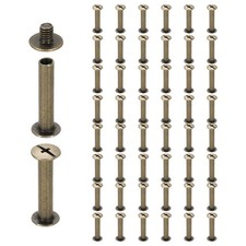 50set Phillips Chicago Screw M4 x 25mm Metal Binding Post Screw, Bronze