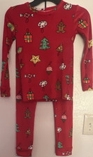 Cat  Jack Girls 8 2 Piece Pajama Set Red Holiday Print Long Sleeve Christmas
