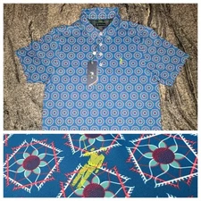 William Murray Golf Polo Shirt Men’s M Medium Sandy Tiles II Blue DISCONTINUED