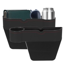 2pcs Car Seat Gap Filler 10.6"x2.8" Car Organizer Storage Box Black