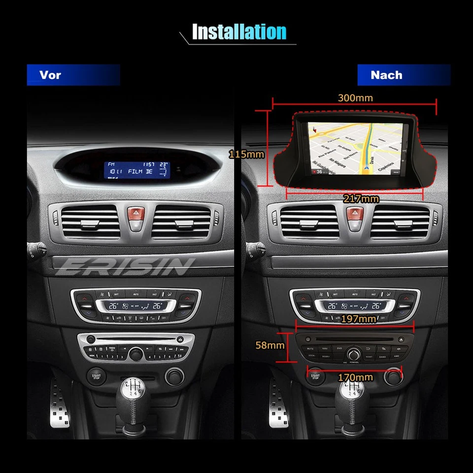 DAB+ Android 13 Autoradio 64GB CarPlay 8-Kern GPS Navi Renault Megane Ⅲ Fluence - Bild 3 von 4
