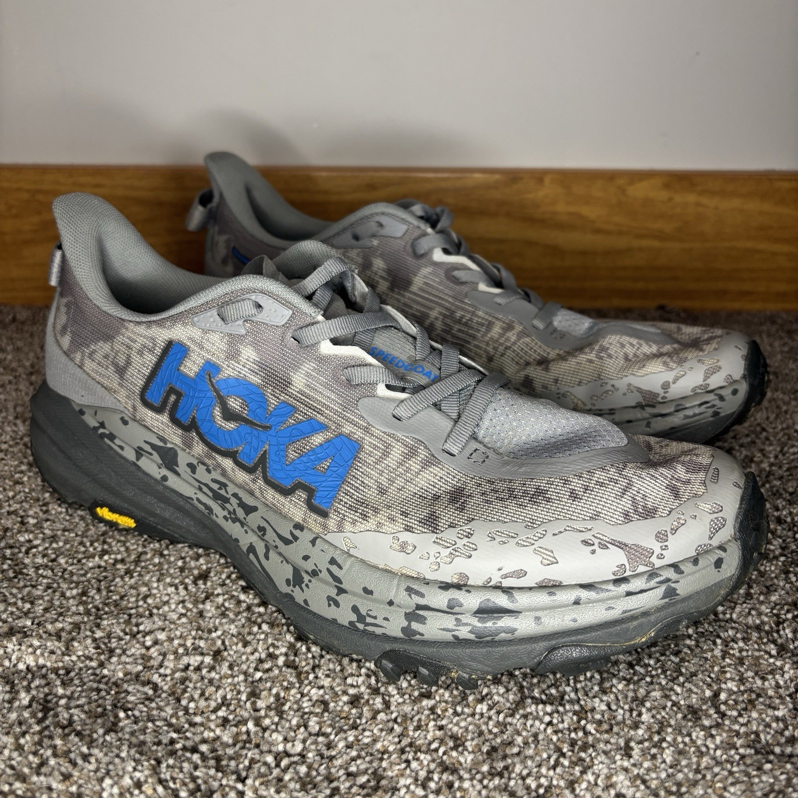 Hoka One One Mens Speedgoat 6 1147830 GCG Gray Running Shoes Sneakers Size 10 D