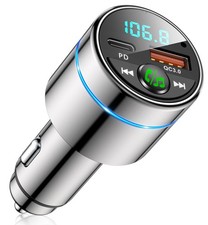 FM Transmitter for Car Bluetooth 5.3, All-Metal PD 20W QC3.0 18W Fast Charg...