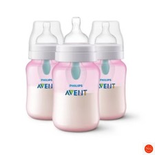 Philips Avent Anti-Colic Baby Bottle with AirFree Vent - Pink - 9oz/3pk
