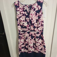 Tommy Hilfiger V Neck Sleeveless Dress Size 4 Multi Floral Print Knee Length