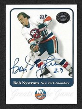 Bob Nystrom Autograph Auto 2001 Fleer Greats of the Game NY Islanders Card #4
