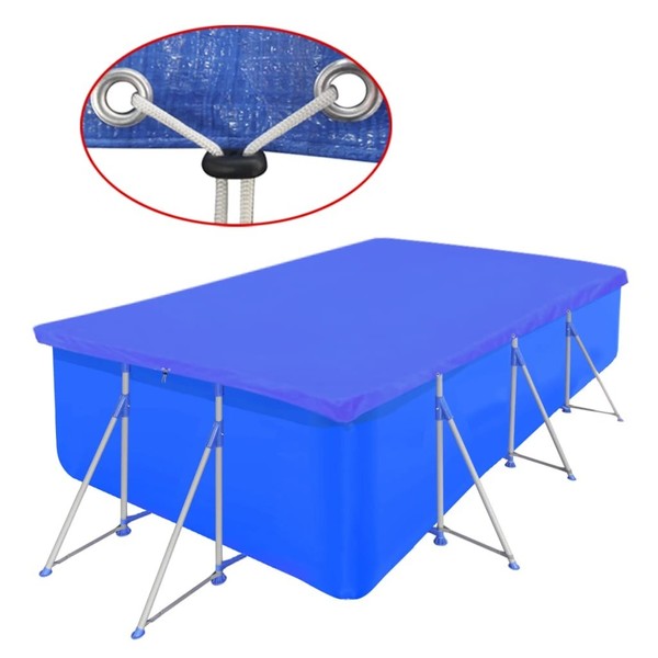 Poolplane Poolabdeckung Abdeckplane Pe Rechteckig 90 G / Qm 400X207 Cm-image