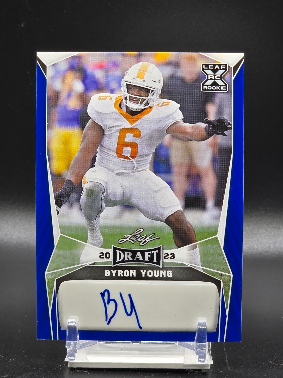 Byron Young Leaf Draft Autographs #BY1 Blue