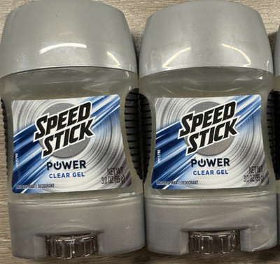 2 Speed Stick Power Clear Gel ANTIPERSPIRANT/Deodorant 3oz EACH NEW