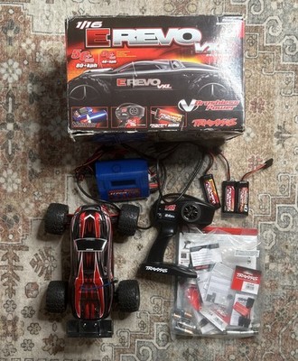 Traxxas E-Revo VXL Brushless With Box, 3 Batteries,  EZ Peak Plus, And More