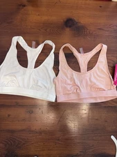 Commando White & Apricot Stretch Cotton Racerback Bralette Bundle Sz S NWT