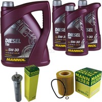 Motor-ÖL 8L Mannol Diesel Tdi 5W-30+MANN-FILTER Filterpaket FüR Bmw X5 E53 3.0I