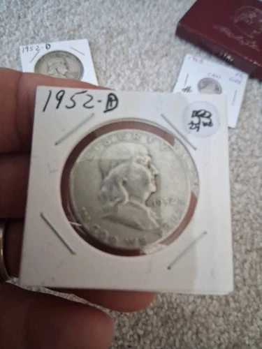 1952-D Franklin Half Dollar 90% Silver Circulated Coin Under Melt Price