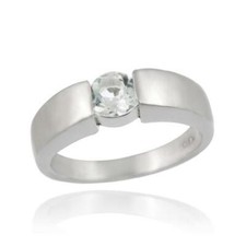 925 Silver Blue Topaz Ring Size 7