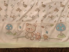 Little Me Baby TEDDY TIME Bears Mushrooms Ivory Green Blanket Reversible NEW 32