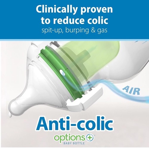 Dr. Brown’s Natural Flow Anti-Colic Options+ Wide Bottle Set - Clear Glass 5 Oz - Picture 2 of 8