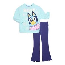 Sweatshirt 2pc Set Disney 12M Bluey Outfit Pants Toddler Girl dog Bingo Pink