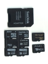 Lot of 15 mixed MicroSD cards w/adapter 4GB 8GB 32GB