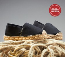 Alpargatas españolas negras vintage originales sin goma | Para hombre y mujer