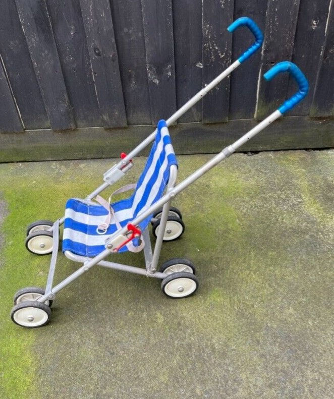 Vintage Maclaren Play Buggy Dolls Pram / Pushchair 1970s Blue and