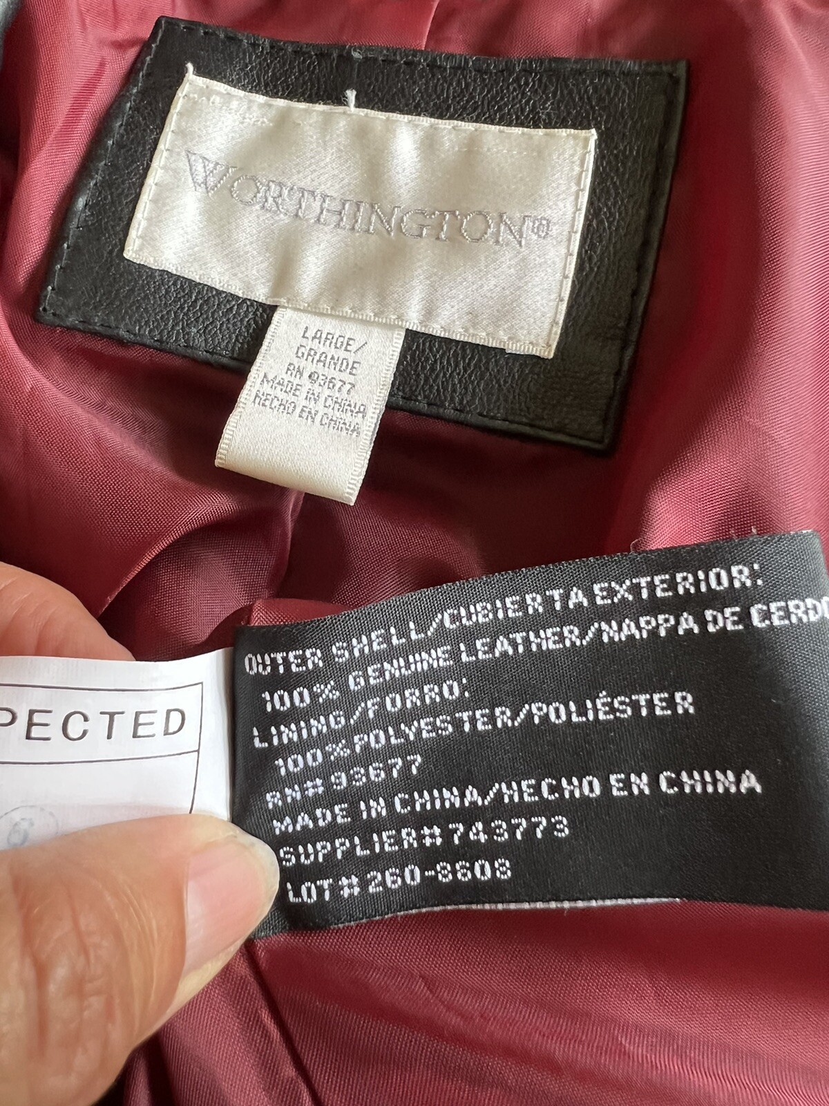 Authentic Leather Jacket Large Full Zip Pocket Co… - image 14