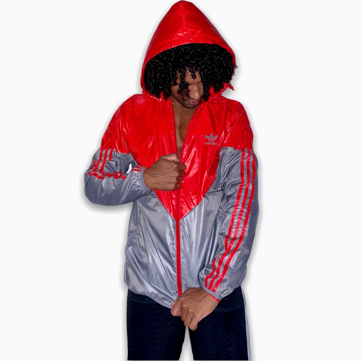 Smidighed Lækker Socialisme Super Rare Adidas Colorado Ori Jacket Windbreaker Glanz Cal Surf Red Silver  M | eBay