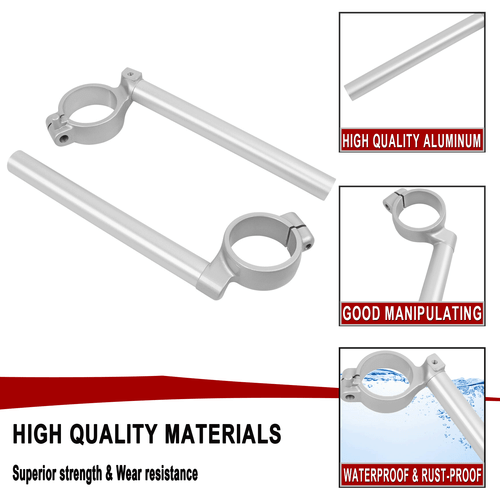 50mm Clip on Handlebars For Suzuki GSXR1000 GSXR 1000 2009-2016 K9 2010 Silver - Picture 6 of 10